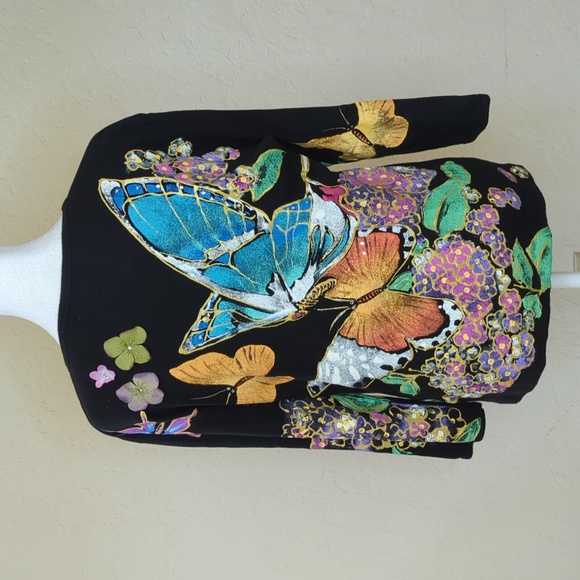 Kolorway Vintage Painted Butterfly Long Sleeve Tee Size Large - Picture 3 of 8